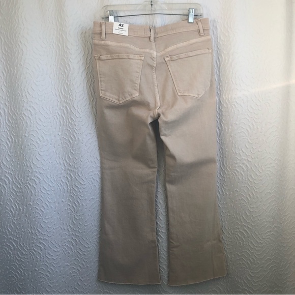 BNWT Mango Sienna Flare Cropped High Waisted Jeans in Light Beige Women's 10 - Picture 5 of 16